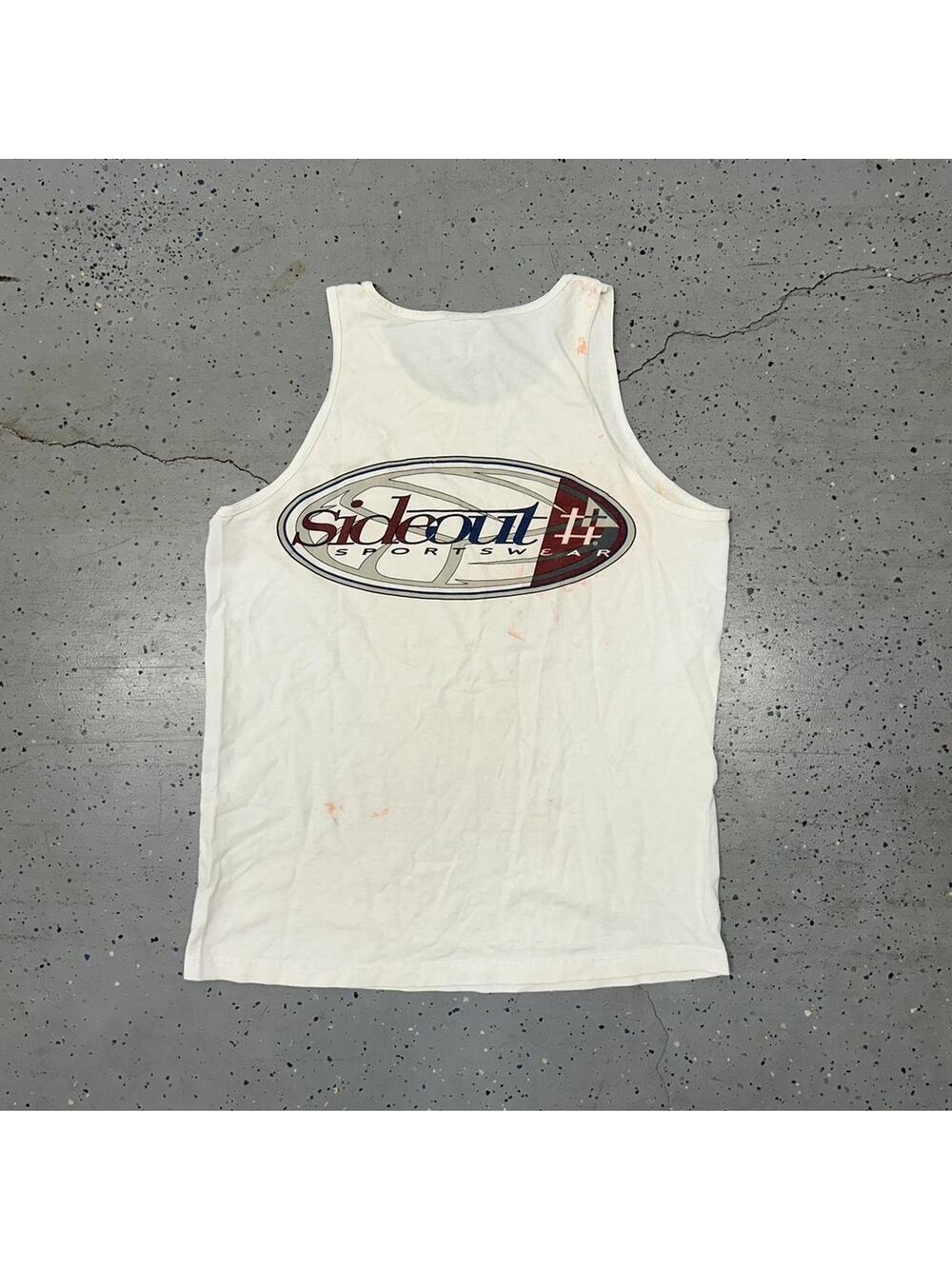 1990s Sideout Sports white tank top